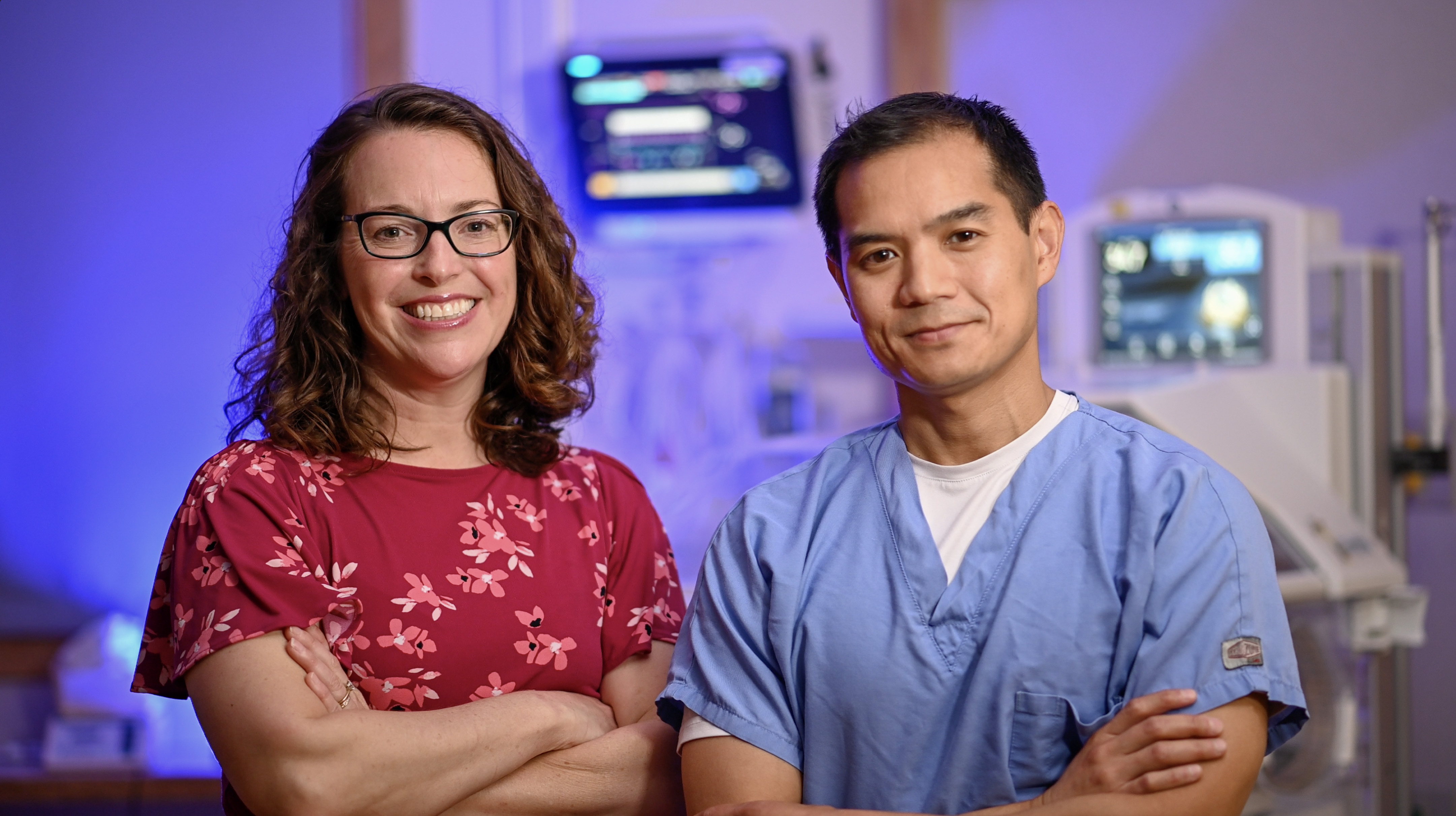 neonatologists Ramon Ymalay, M.D., and Courtney DeJesso, M.D.,