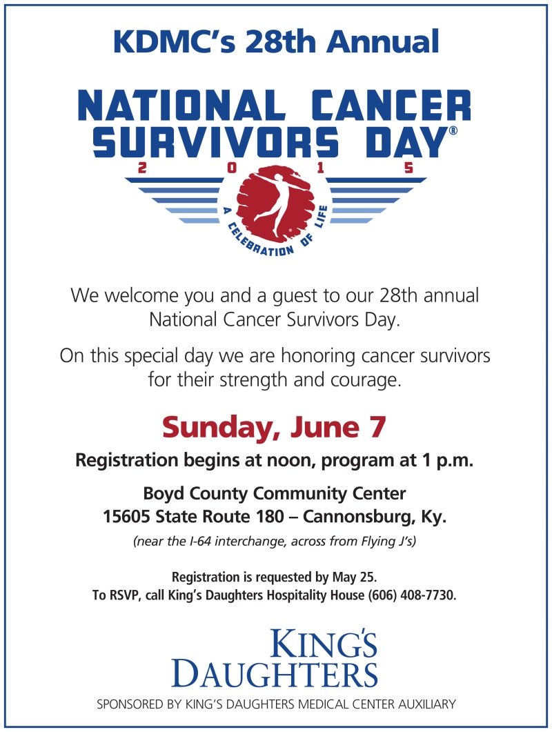 28th Annual National Cancer Survivors Day Flyer